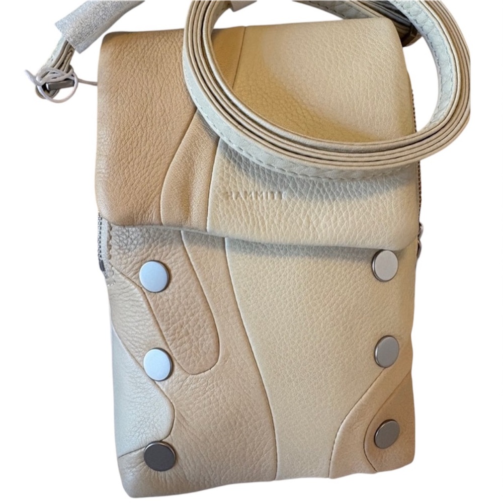 Hammitt VIP NWT Coastal Crossbody Marbled Cream &Tan Leather Bag + Dust Bag